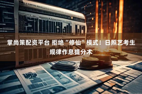 掌尚策配资平台 拒绝“修仙”模式！日照艺考生规律作息提分术