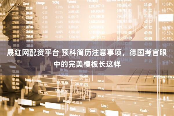 晟红网配资平台 预科简历注意事项，德国考官眼中的完美模板长这样